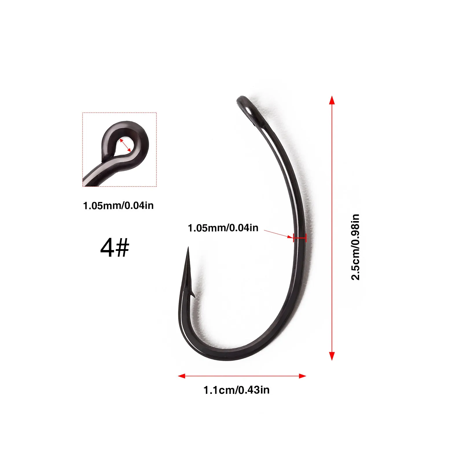 1000pcs TFSH-G Teflon Coated Barbed Fishing Hooks Matt Black Carp Hook Gnippen