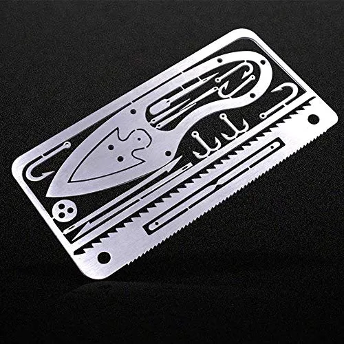 18-in-1 Survival tool card, EDC wallet multifunction Survival tool kit for camping, hiking, fishing equipment