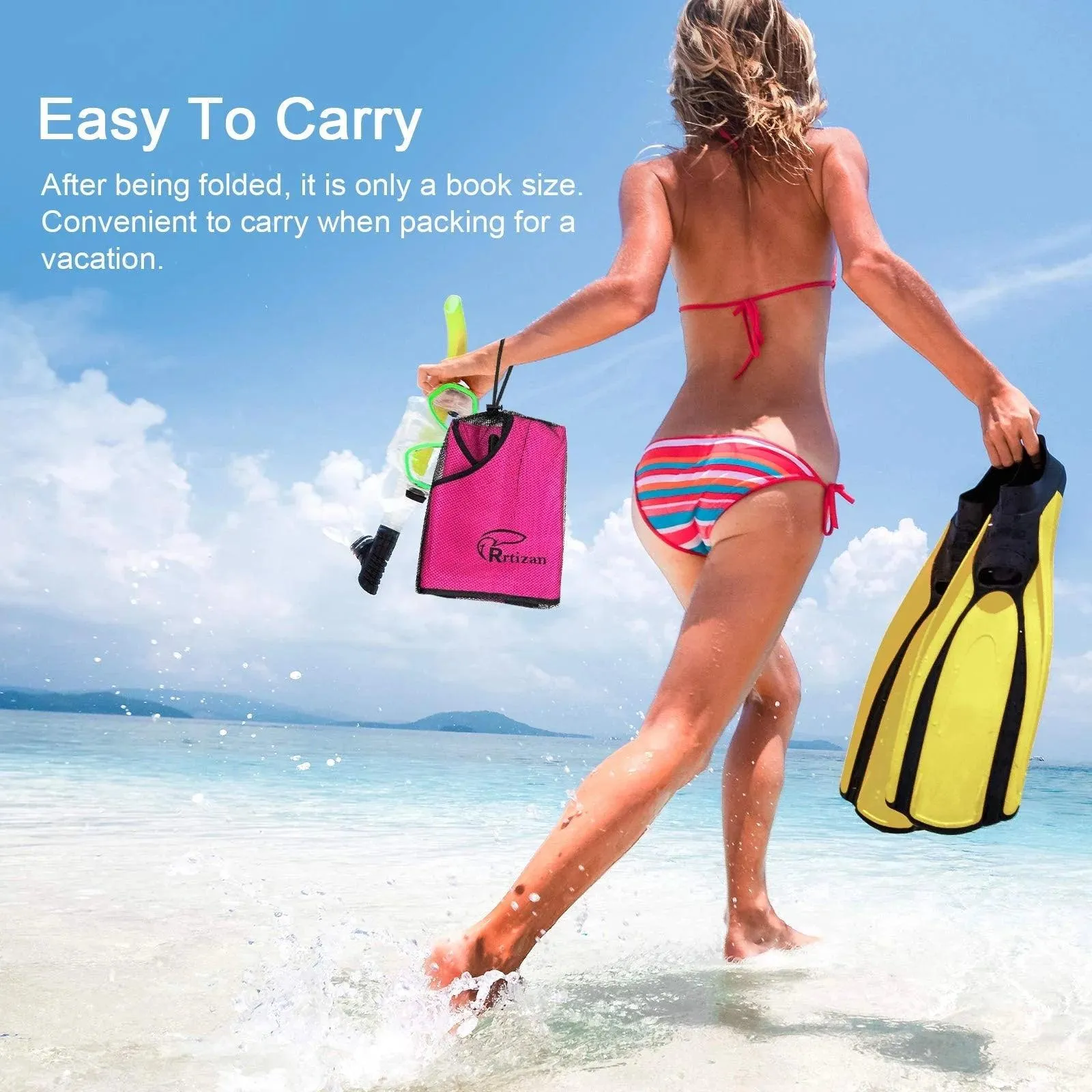 Adults Inflatable Swim Vest, Portable Snorkel Vest for Women, Buoyancy Aid Jackets, Pink, S/M