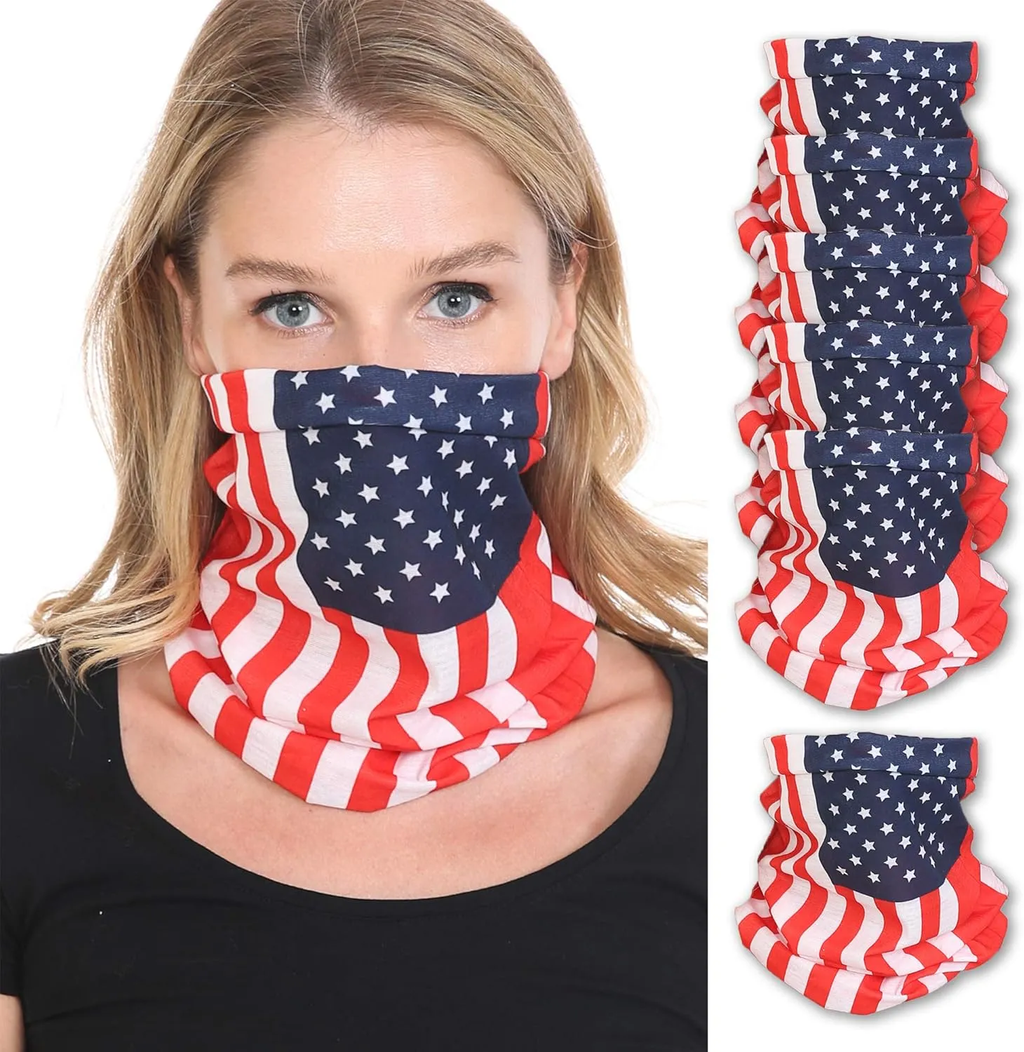 Balaclava Face Mask, Neck Gaiter, UV Protector Hood Motorcycle Ski Snowboarding Cycling Hunting Scarf for Men Women Kids (Red, Blue, White)