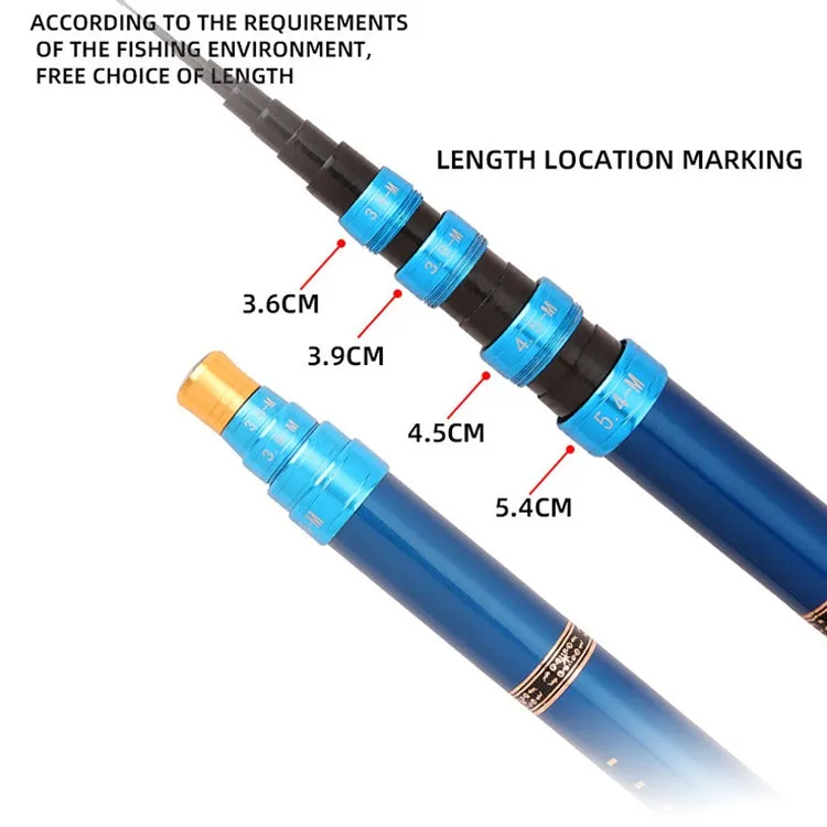 Carbon Short Section Fishing Rod Short Section Positioning Handle Rod, Length: 3.6m(Black)