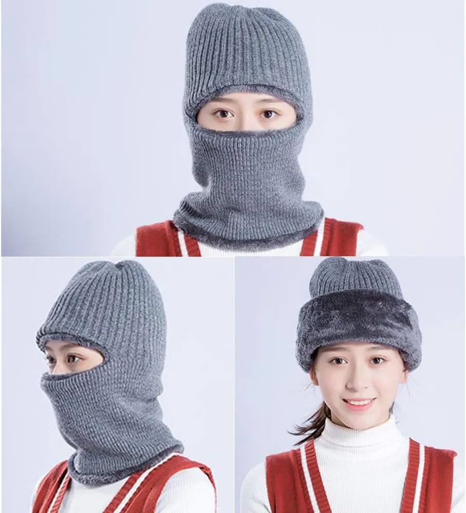 Cold Weather Knitted Balaclava Beanie Hat Full Face Ski Mask Winter Warm Windproof Face Mask for Men Women