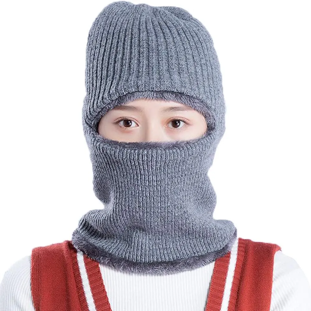 Cold Weather Knitted Balaclava Beanie Hat Full Face Ski Mask Winter Warm Windproof Face Mask for Men Women