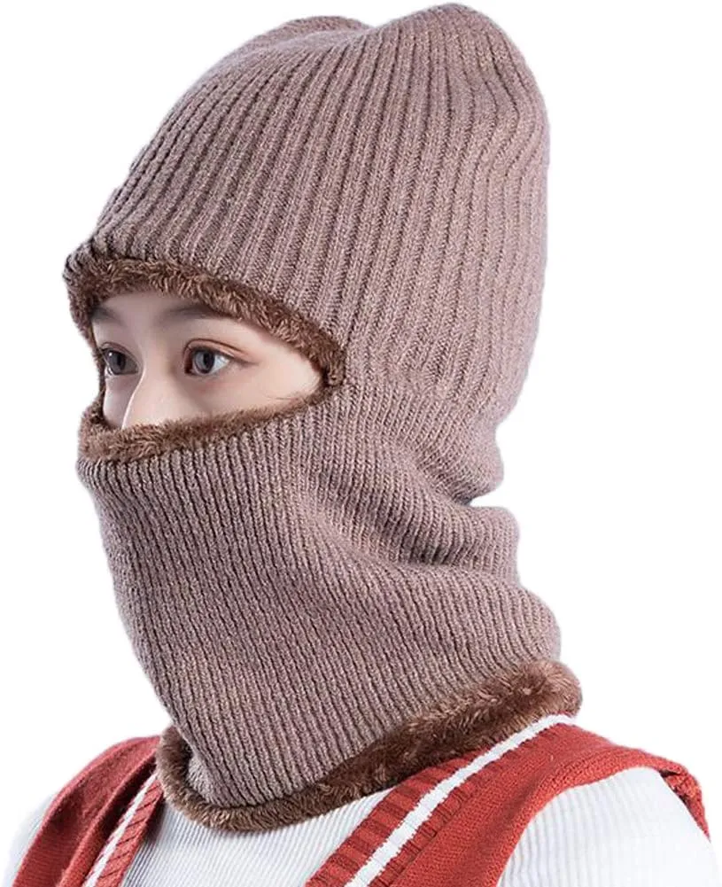 Cold Weather Knitted Balaclava Beanie Hat Full Face Ski Mask Winter Warm Windproof Face Mask for Men Women