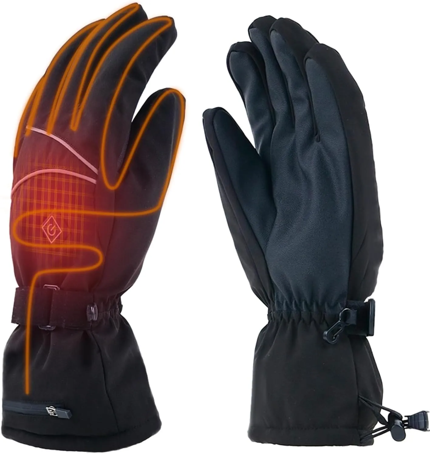 Electric Heated Gloves with Adjustable Temperature Settings,Conductive Fingers Gloves for Cycling Skiing Hiking