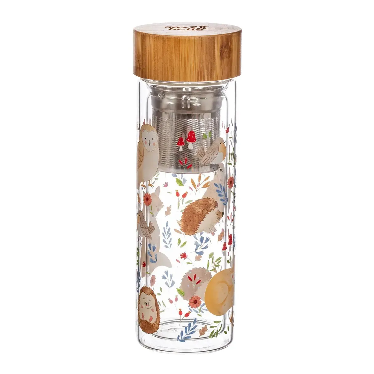 Forest Folk Glass Water Bottle with Infuser