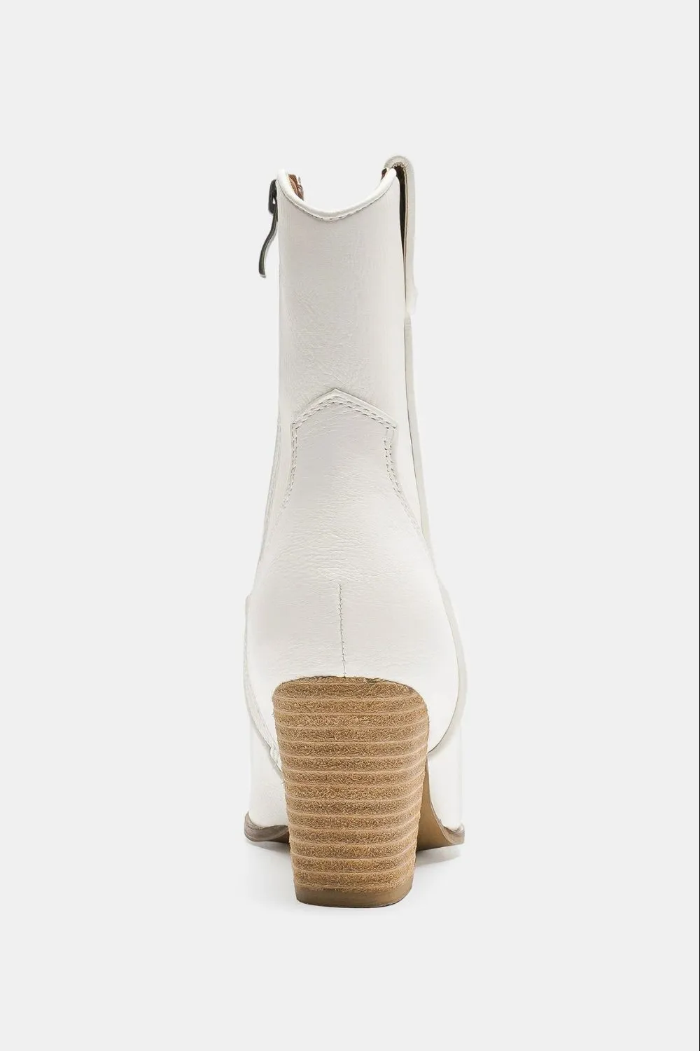 Fort White Ankle Boots with Metal Tip