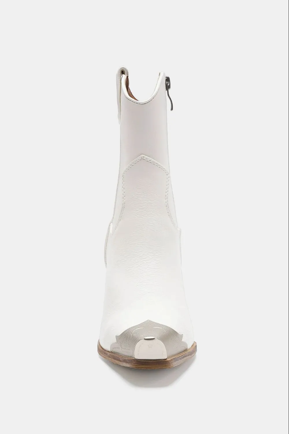 Fort White Ankle Boots with Metal Tip