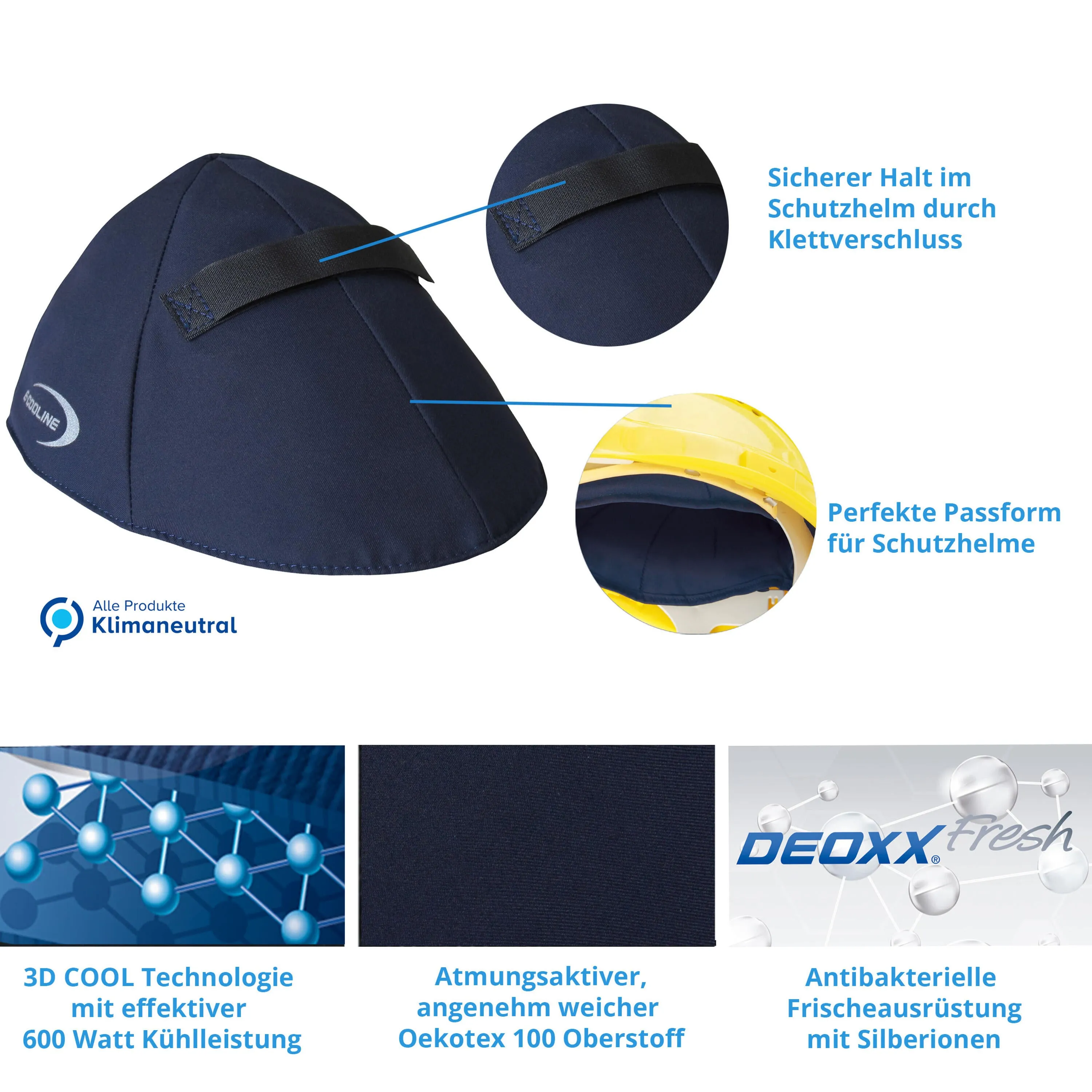 Helmet insert E  OOLINE Powercool SX3 | cooling insert for helmet | activated by water ,  blue
