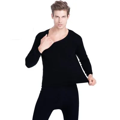 Men's Velvet Thick Round Neck Thermal Wear