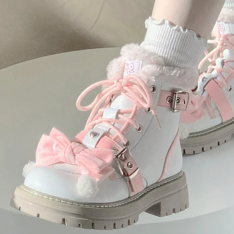 Sweet Lolita Style Plush Winter Snow Boots
