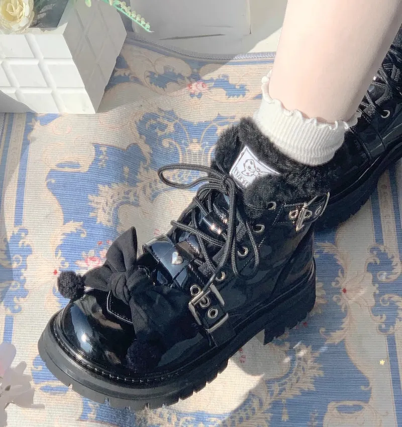Sweet Lolita Style Plush Winter Snow Boots