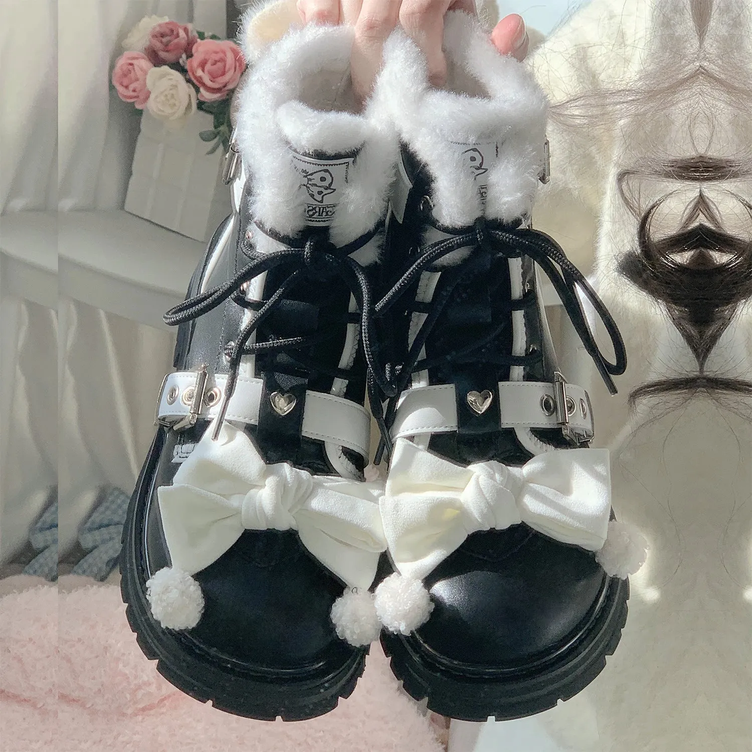 Sweet Lolita Style Plush Winter Snow Boots