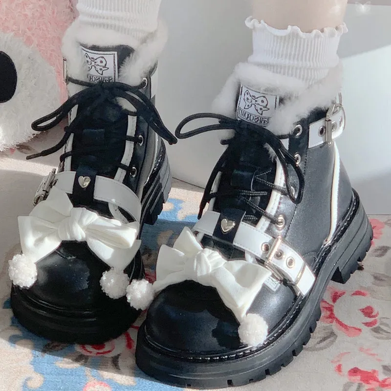 Sweet Lolita Style Plush Winter Snow Boots