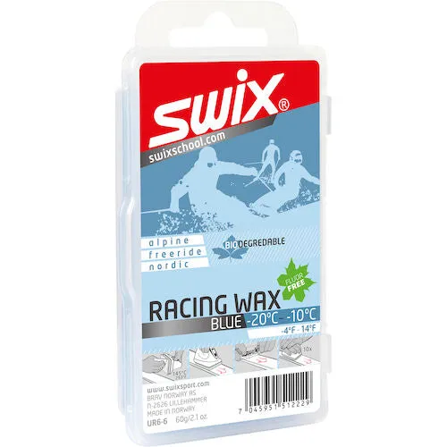 Swix Racing Wax Blue 60g| Cold -4°F to 14°F | UR6-6 - Discontinued