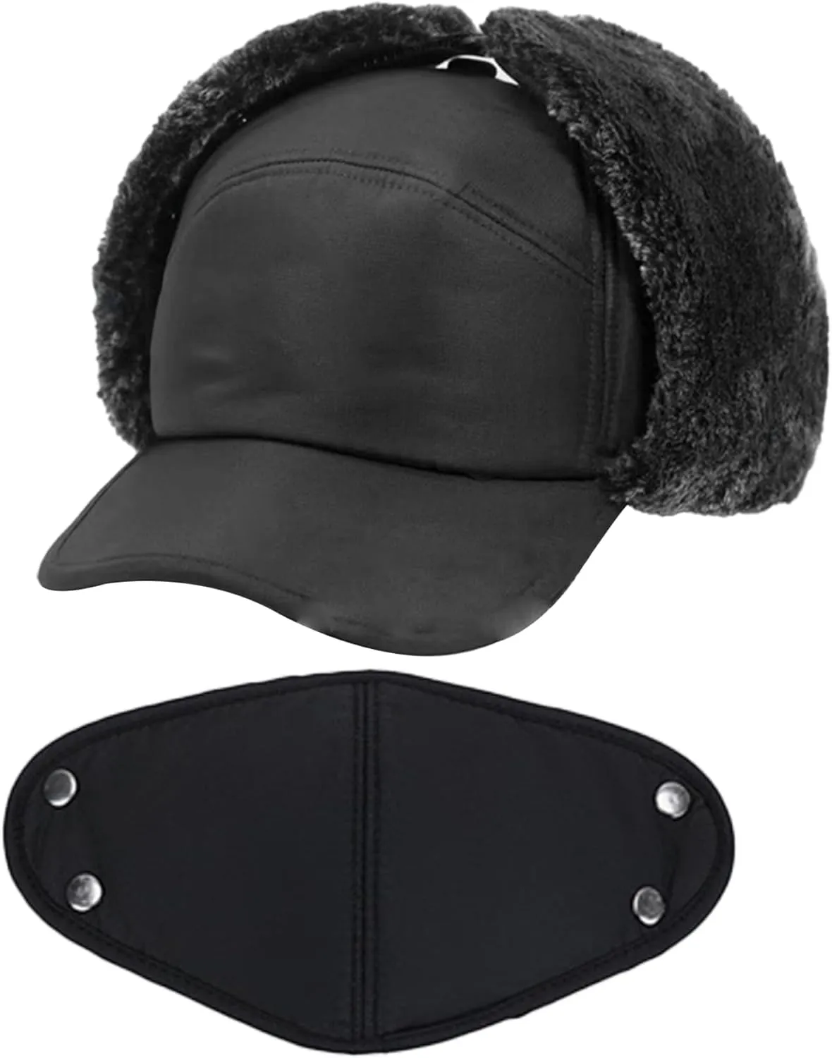 Trapper Hat for Men Women, Windproof Hat with Ear Flaps  Mask, Warm Men's Winter for Skiing Fishing Camping Cold Weather Warm Hats for Winter