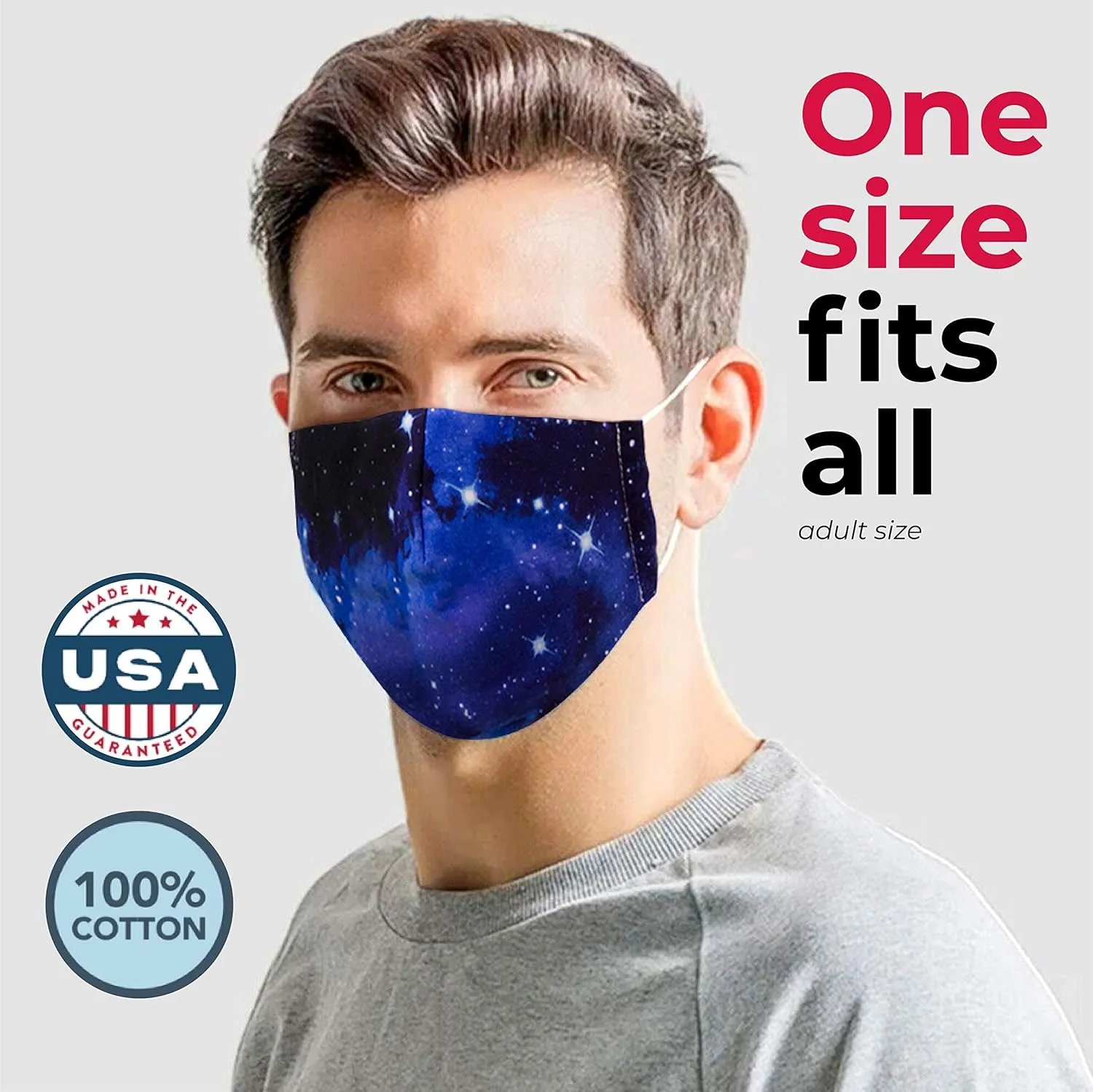 Washable Reusable Triple Layered 100% Cotton Face Mask with Filter Pocket Made in USA